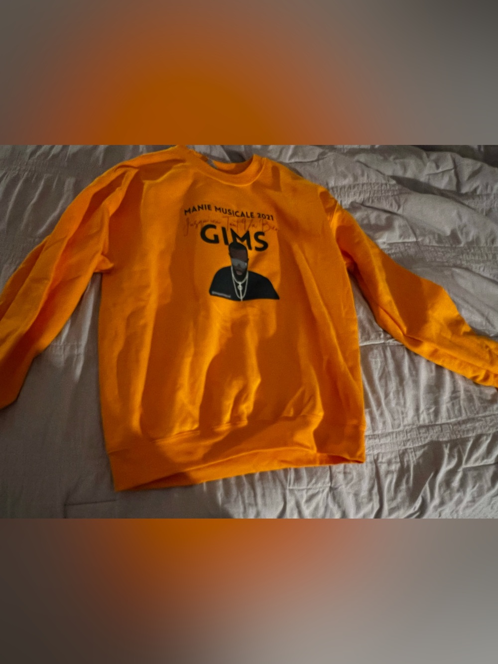 Orange GIMS Graphic Crewneck Sweatshirt